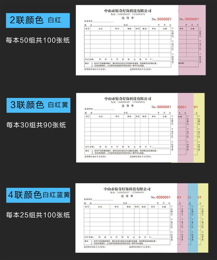 联单收据印刷分类